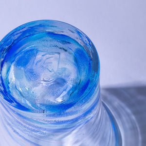 さざ波　4インチ口広グラス 青/水